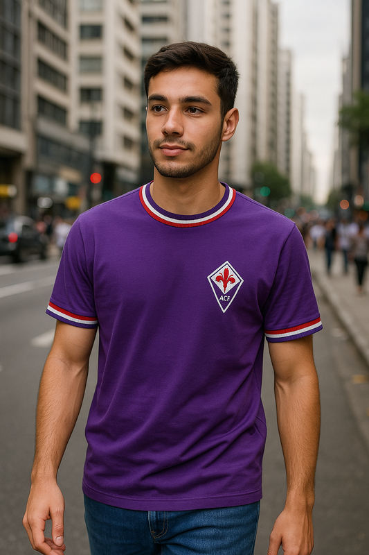 Camisa Casual Fiorentina – Elegância roxa em algodão suedine